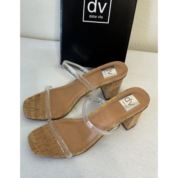Dolce Vita Halsty Sandal Clear Straps Size 11 Womens Slip on Heel New in the Box - Picture 2 of 8